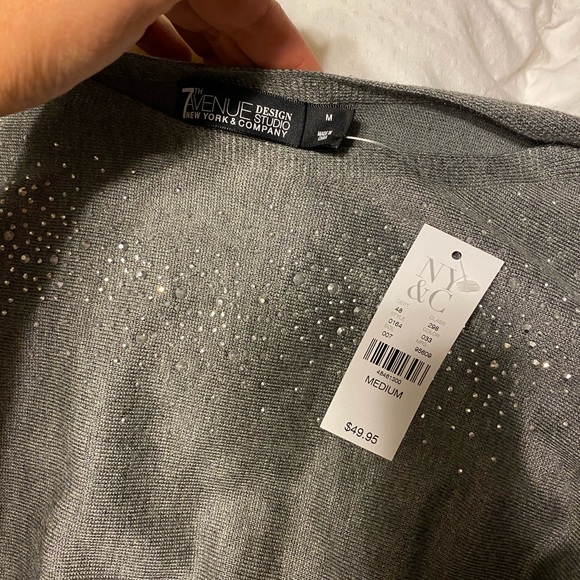 New York and company Grey rhinestone sweater - Picture 6 of 7